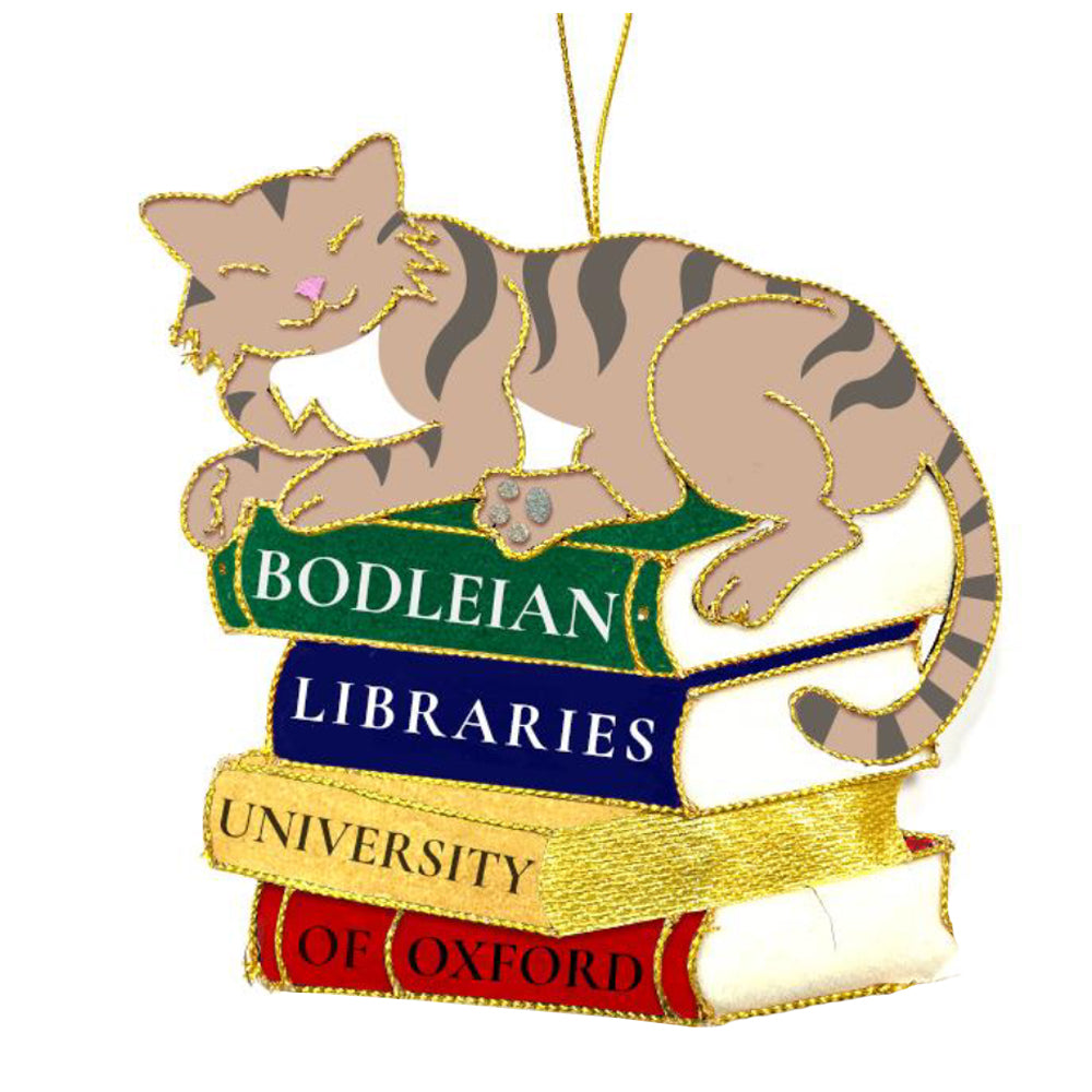 Tabby Cat and Bodleian Book Stack Decoration