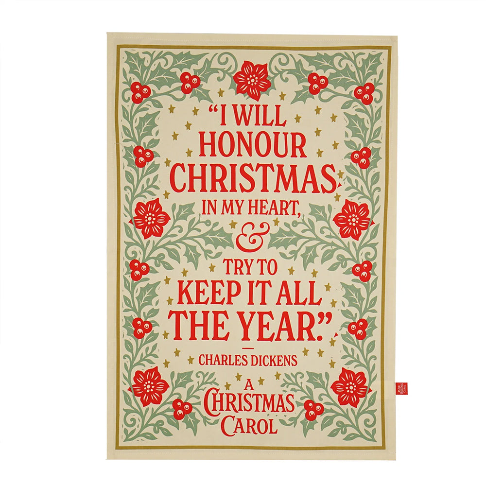 A Christmas Carol Recycled Cotton Tea Towel