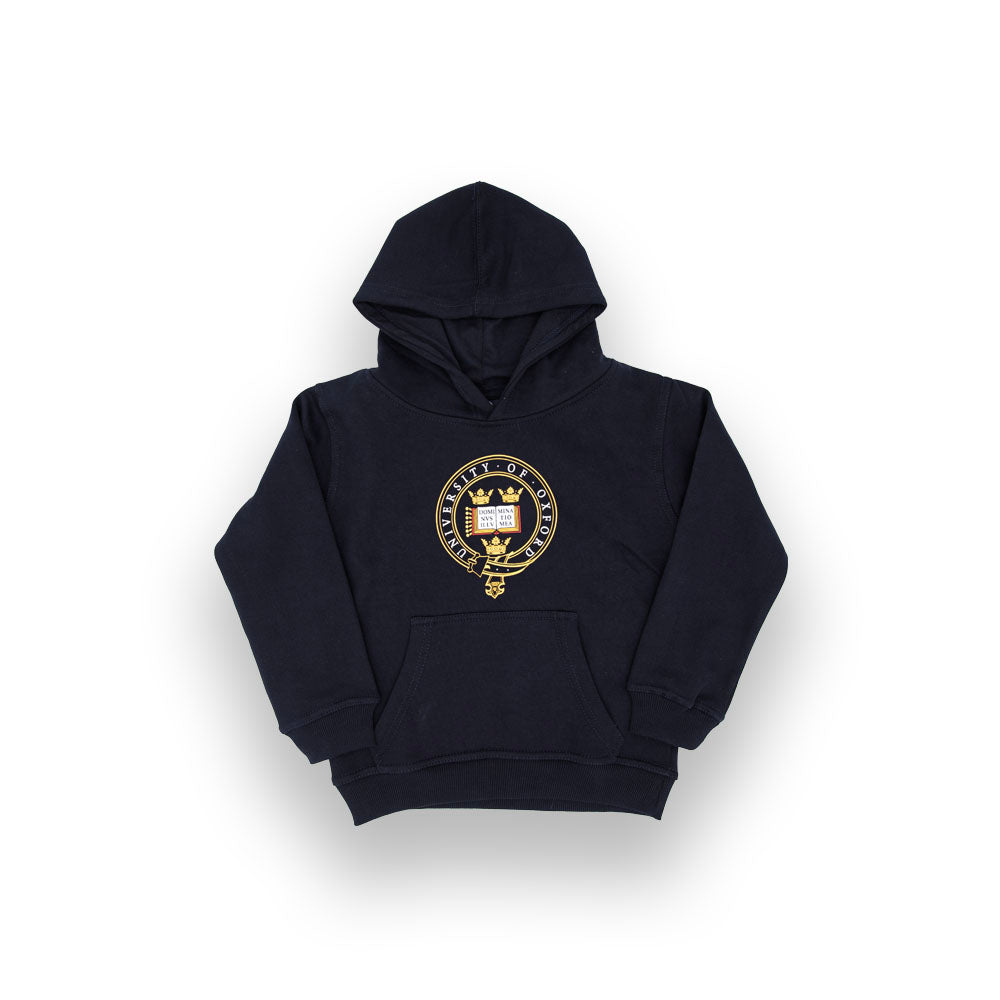 Children's Classic Large Crest Hoodie - Navy Blue