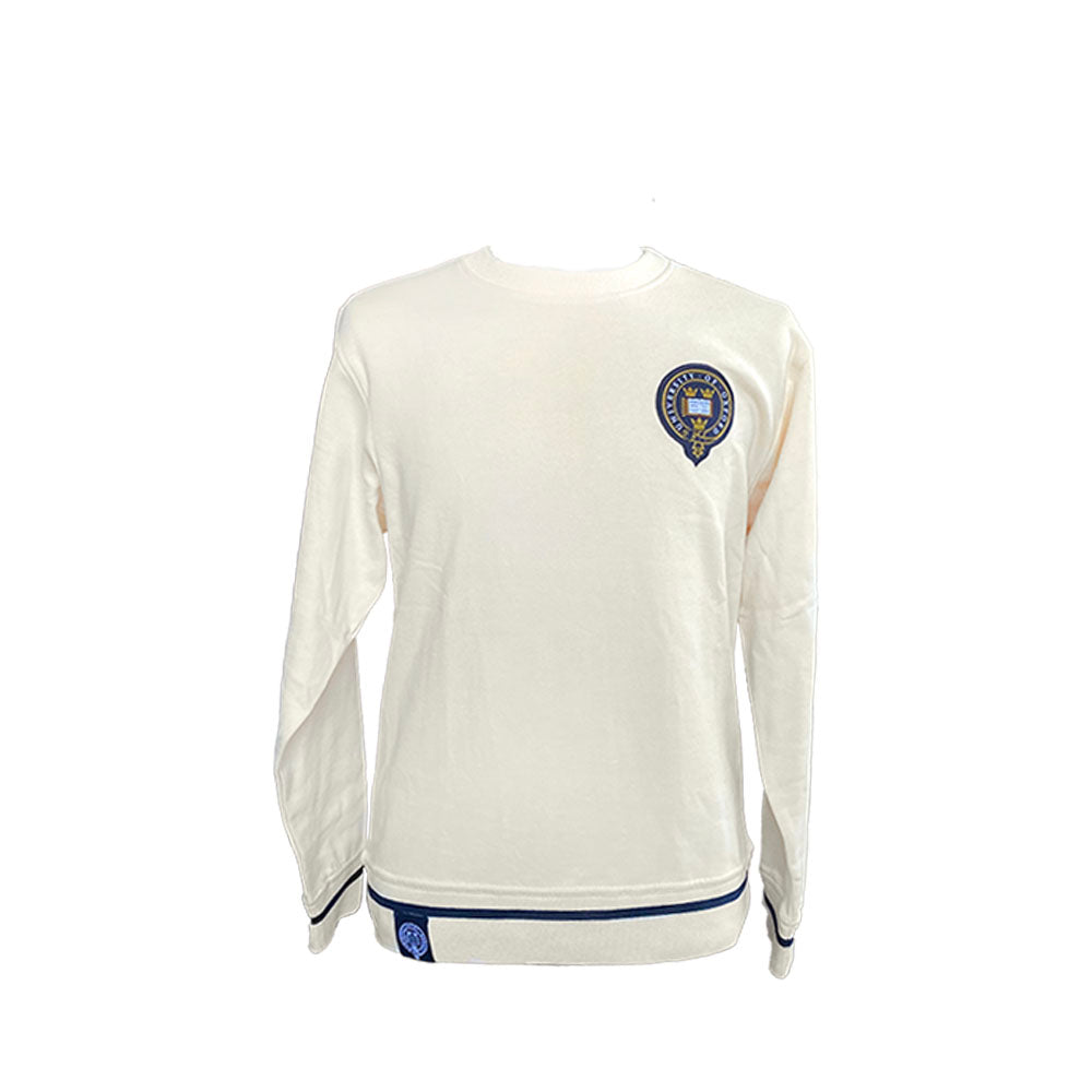 Classic Embroidered Crest Sweatshirt - Cream