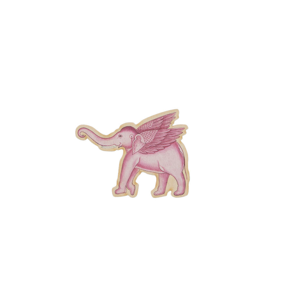 Pālakāpya's Gajaśāstra Elephant Wooden Magnet