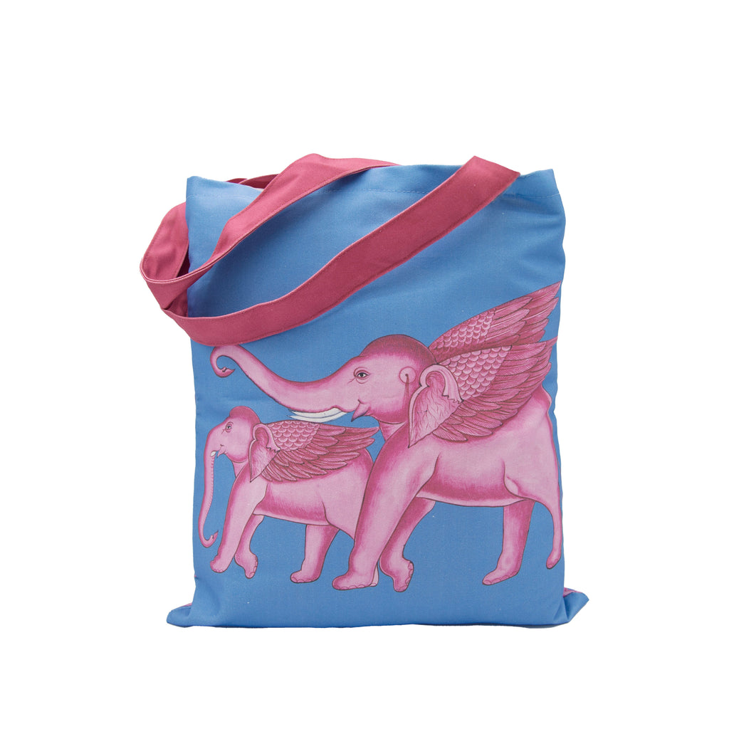 Pālakāpya's Gajaśāstra Pink Elephant Tote Bag