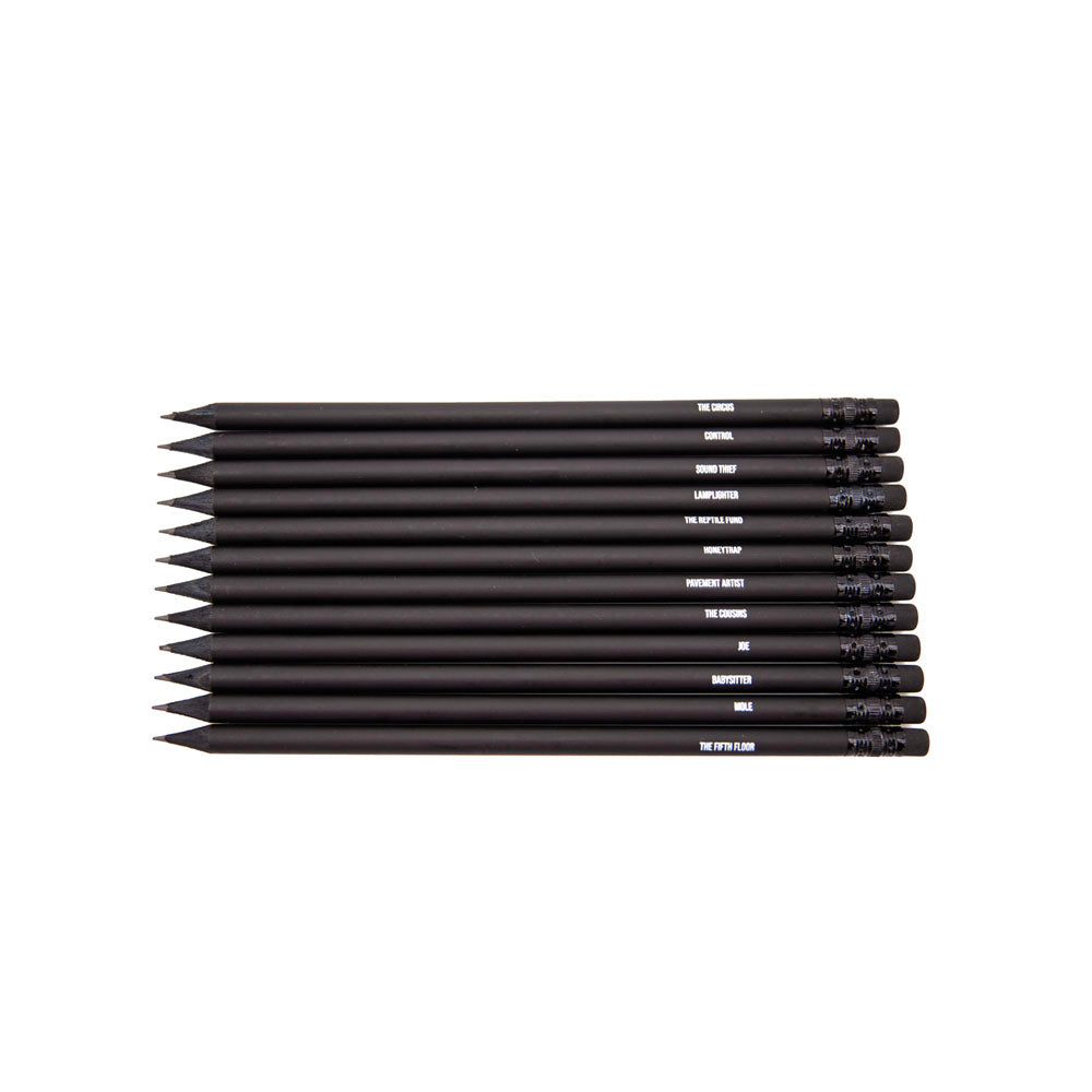 Spy Terminology Pencil Crayons Tin in Black