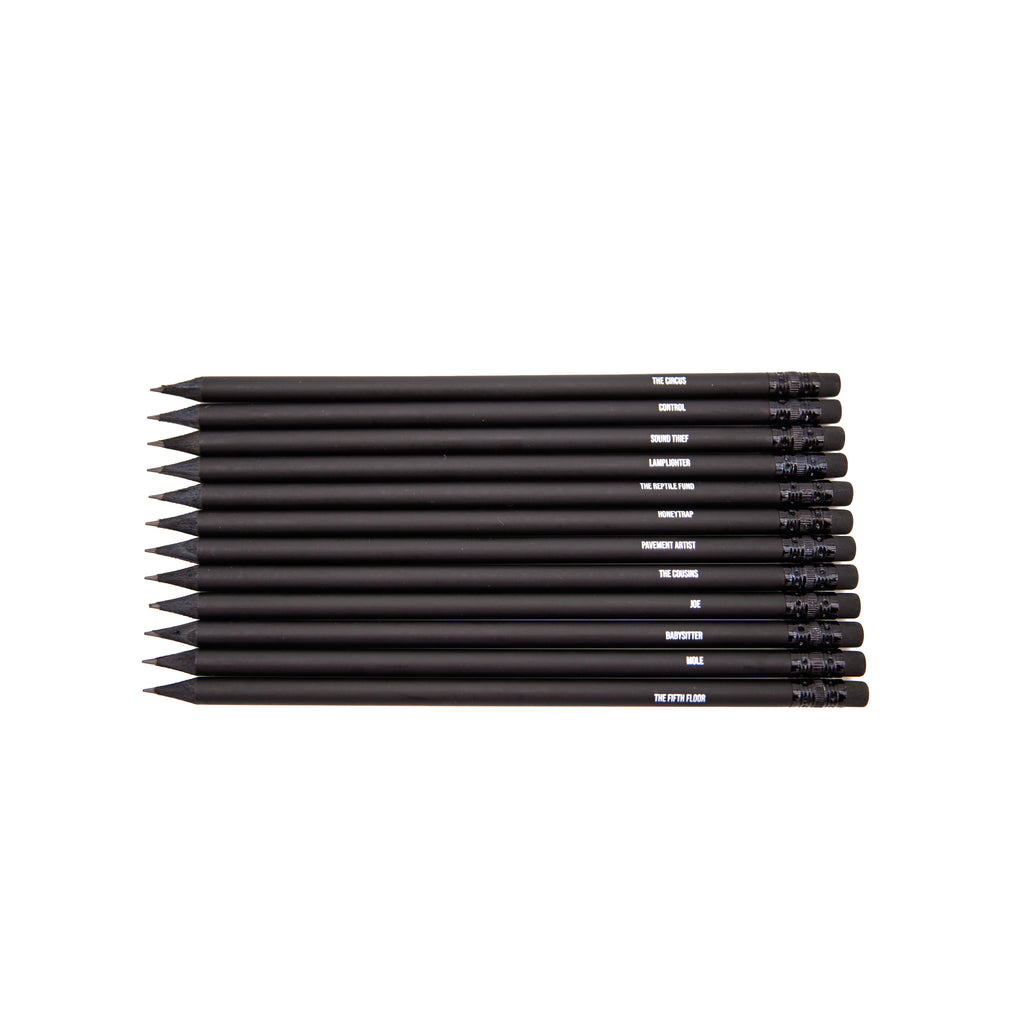Spy Terminology Pencil Crayons Tin in Black