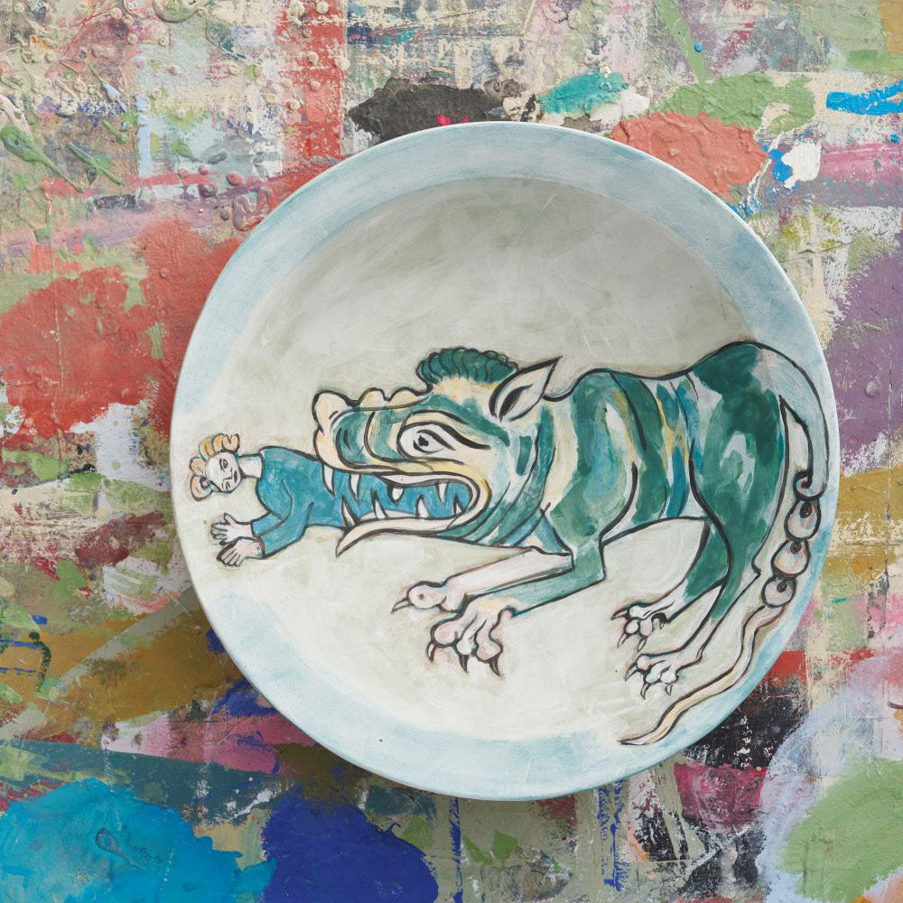 The Crocodile, Ceramic Plate by Annie Sloan