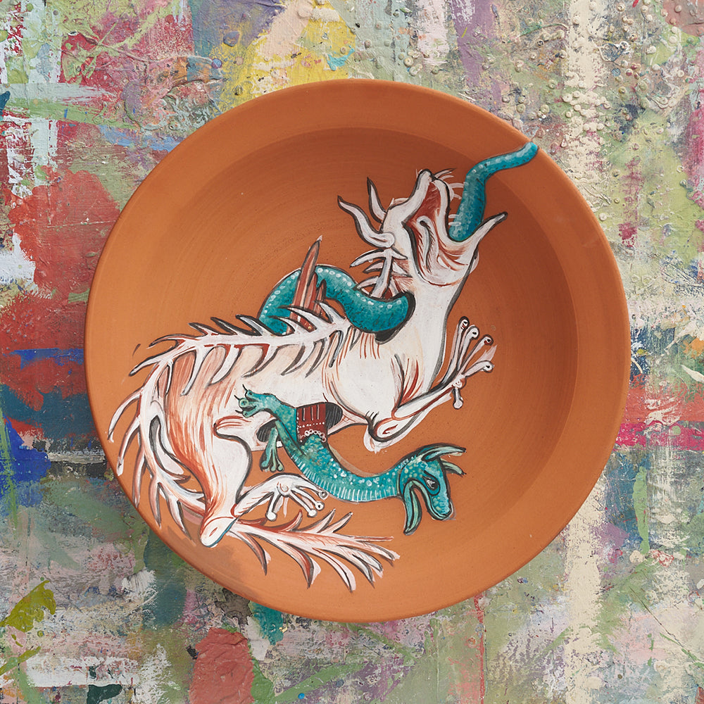 The Hydrus & The Crocodile, Ceramic Plate by Annie Sloan