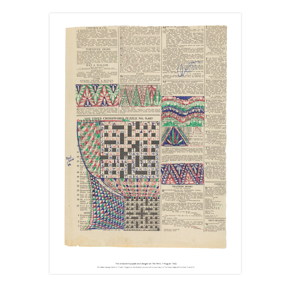 The Times Crossword Puzzle A2 Art Print Rolled
