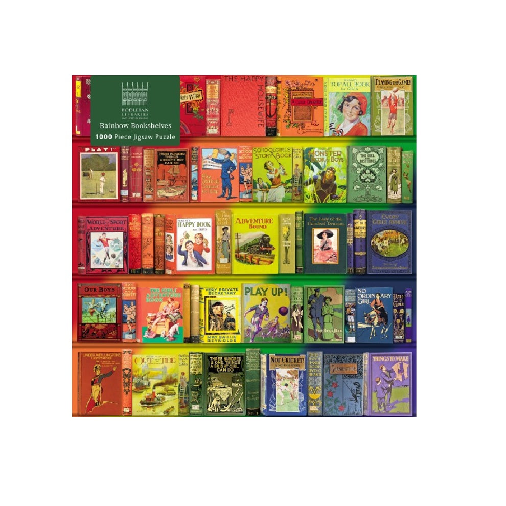 Rainbow Bookshelf 1000 Piece Jigsaw Puzzle