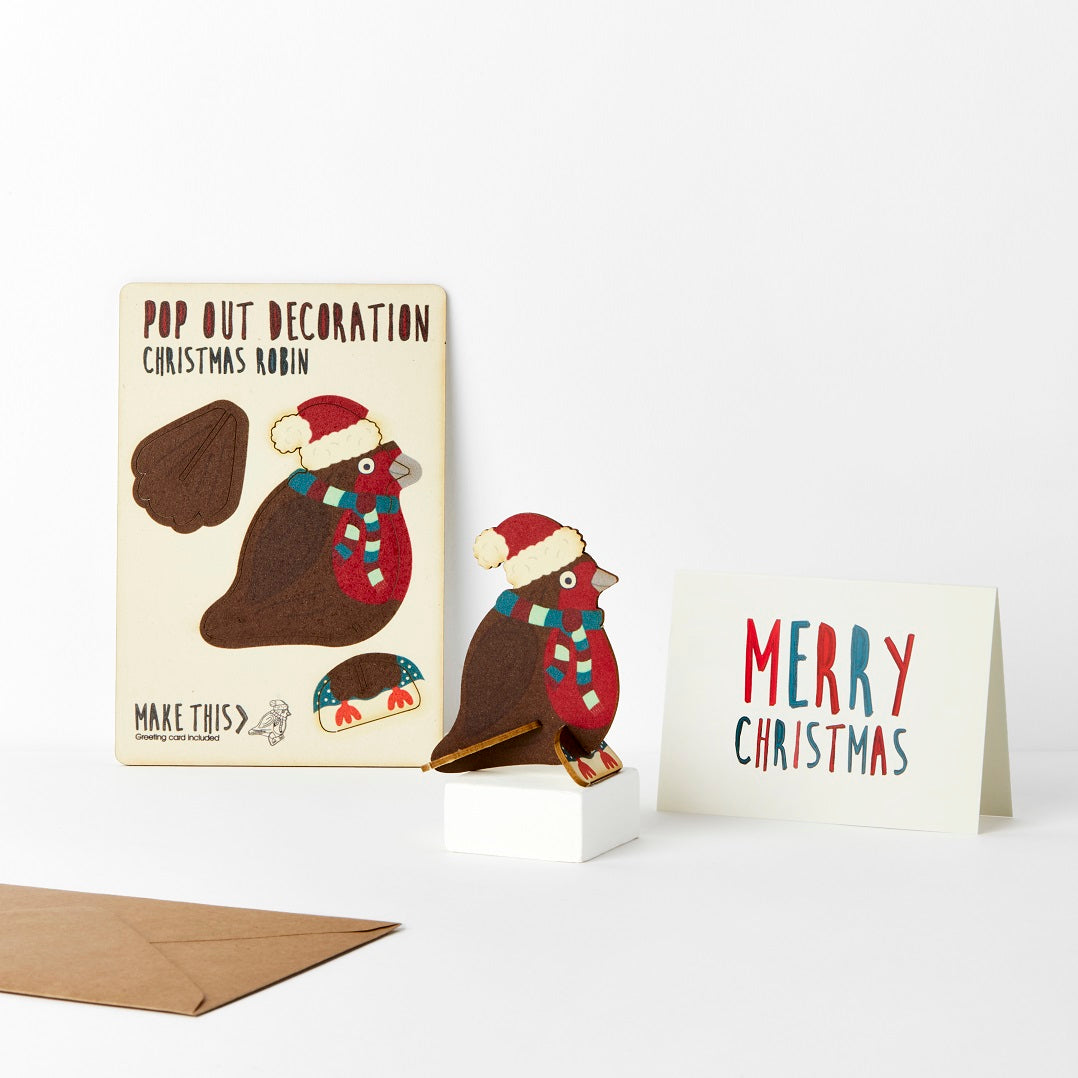 Pop Out Robin Decoration Card