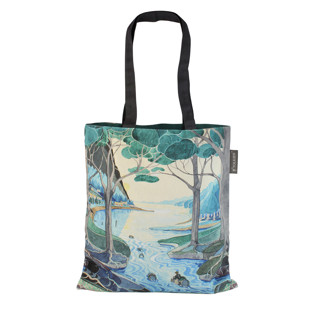 Bilbo comes to the Huts of the Raft-elves Tote Bag
