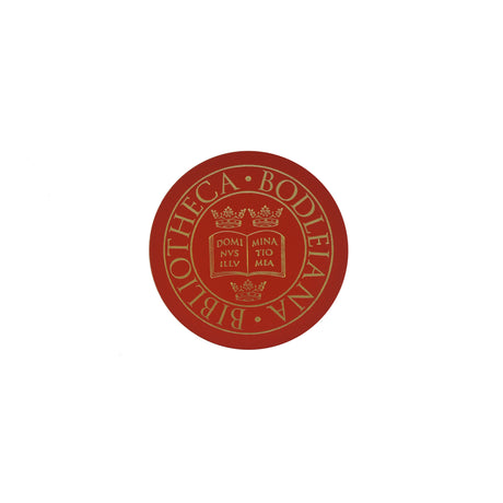 Library Stamp Leather Coaster - Red