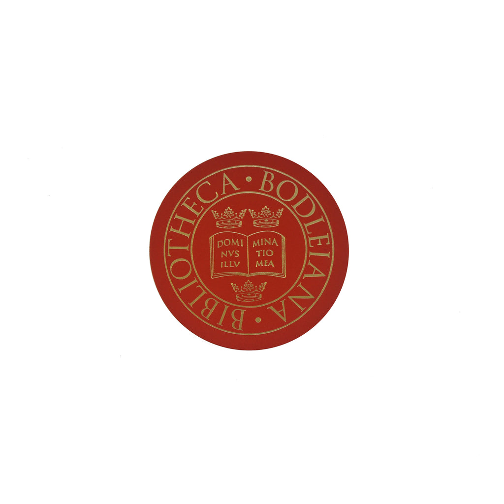 Library Stamp Leather Coaster - Red