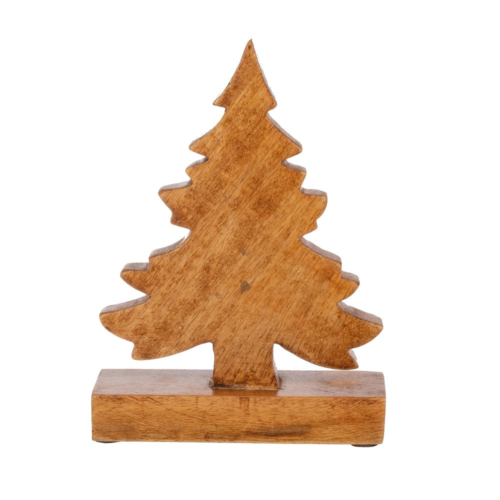 Natural Wood Standing Tree Decoration - Small