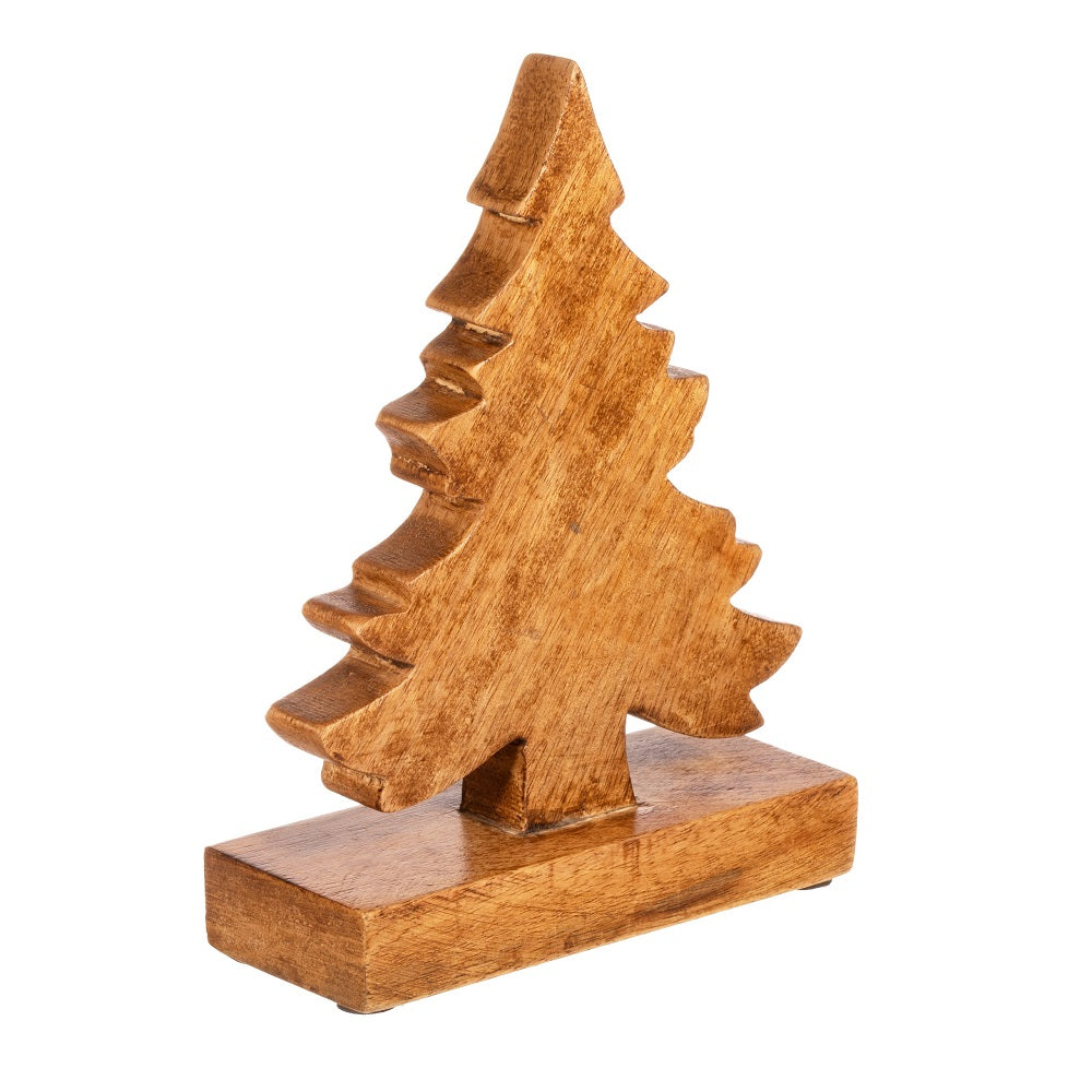 Natural Wood Standing Tree Decoration - Small