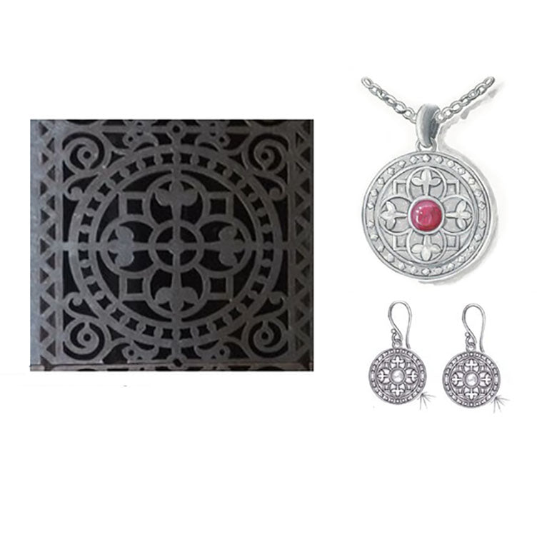 Silver and Garnet Pendant Necklace