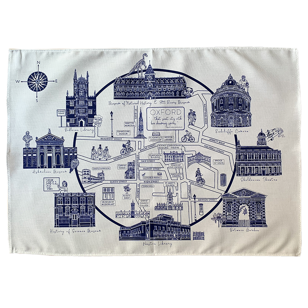 Oxford Mapped Tea Towel