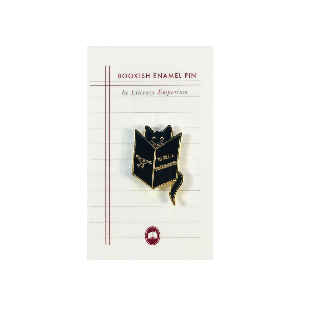 Reading Cat Pin Badge