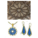 Lapiz and Pearl Pendant Necklace